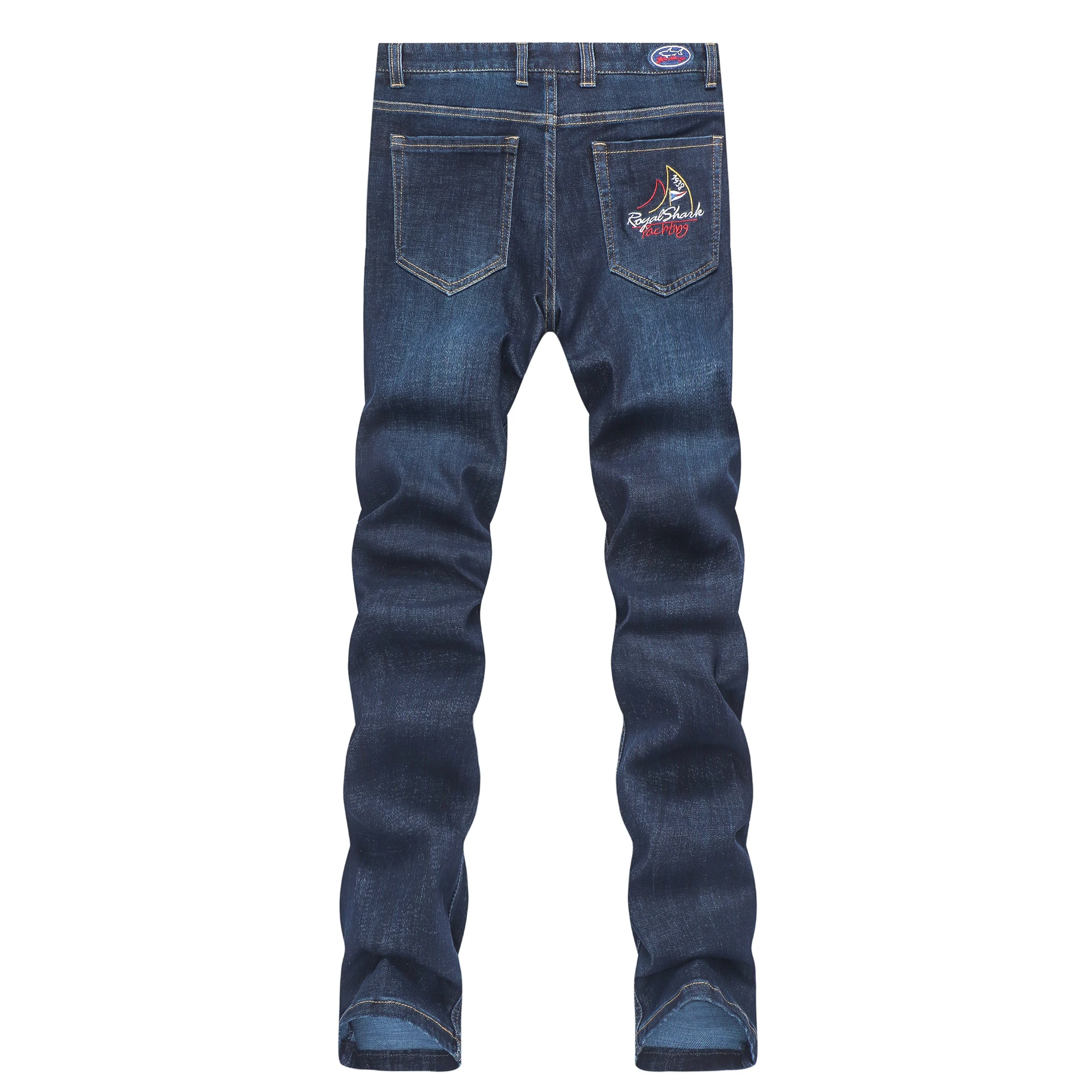 Осень/зима мужские джинсы высокого качества вышивка Tace& Shark Брендовые мужские джинсы Slim Fit мужские брюки