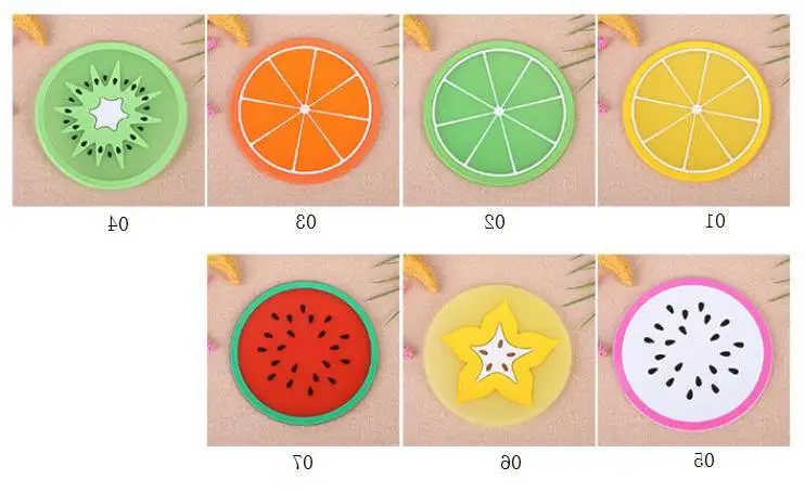 

Силиконовый коврик для чашки с фруктами, подставки для кофейных кружек, подставки для напитков, столовые подставки, аксессуары для стола, 6 цветов