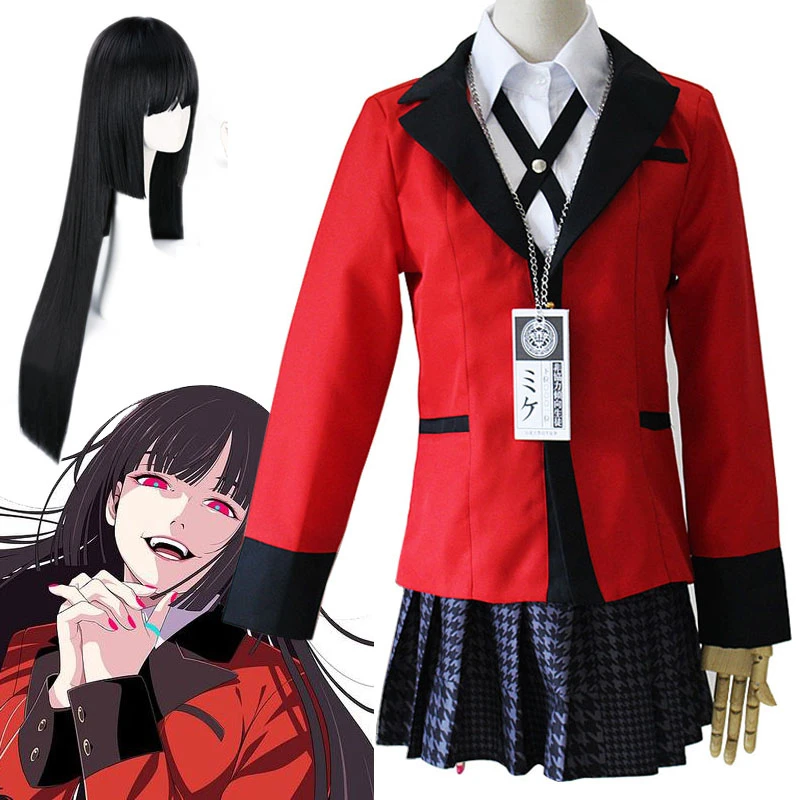 KAKEGURUI Jabami Yumeko костюм для косплея Униформа парик Хэллоуин вечерние аниме женские