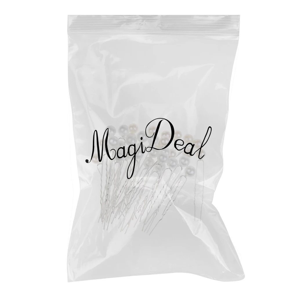 40 Pieces  Pearl Hair Pin Headpiece Fancy Hair Ornaments U Shaped Design