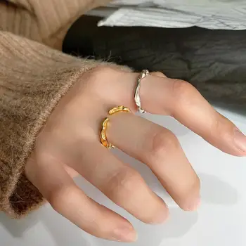 

1PC Thin Authentic S925 Sterling Silver Jewelry dysmorphism Rings adjust rhythm JEWELRY TLJ1030