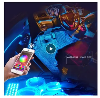 

RGB LED with 3M Interior decoration car fiber optic strip light by App Control 12V decorative atmosphere lamp car light for car