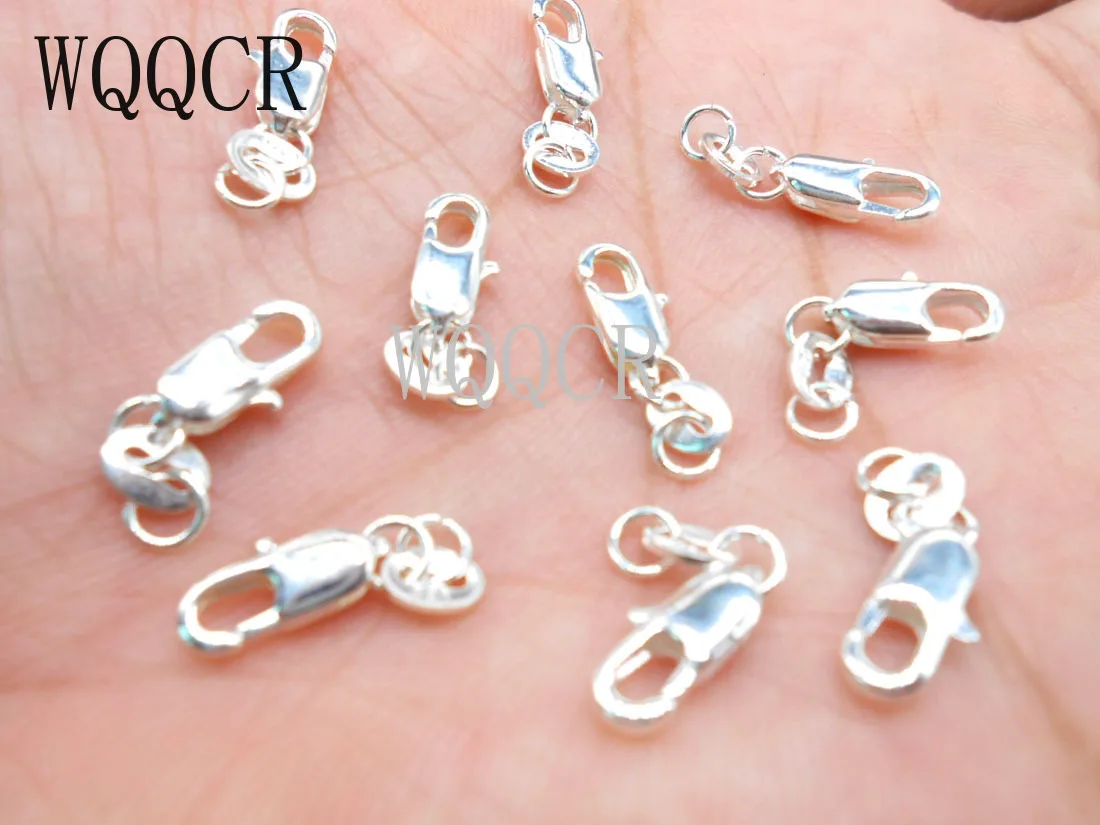 20 шт. застежки карабины из серебра 925 пробы с биркой для ожерелья|jewelry findings clasps|jewelry