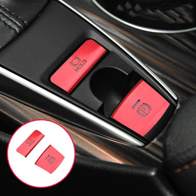 2pcs or 5pcs or 6pcs Car Electronic Handbrake Central Control Button Decoration Sticker Suitable for Toyota 8th Generation Camry 2 pcs Red