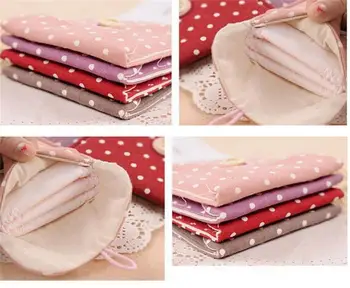 

1Pc Small Polka Dot Female Hygiene Sanitary Napkins Package Organizer Cotton Storage Bag Purse Case Storage