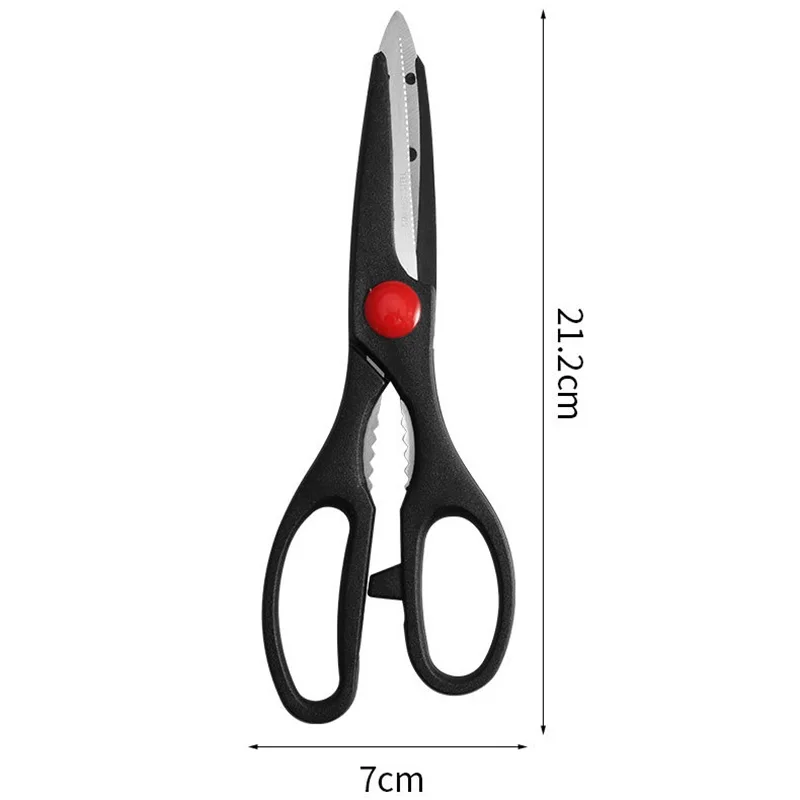 multi-function kitchen stainless steel scissors domestic chicken fin chicken bone shark bone walnut clip black kitchen scissors