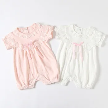 

Summer of 2020 Newborn Baby Printing Romper Lace