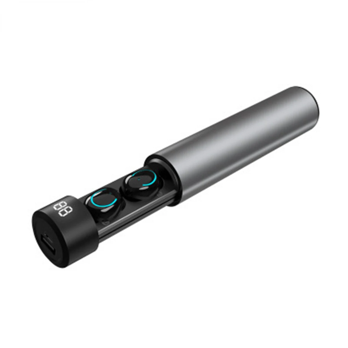 Q19 TWS Wireless bluetooth 5.0 Earbuds LED Display Screen Waterproof bluetooth Earphones With Large Capacity Charging Box - Цвет: Серебристый