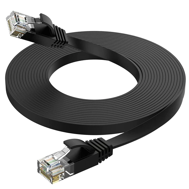 Cat 6 Ethernet Cable High Speed 30 Ft, Flat Internet Network Patch Cord  Support 1gbps 250 Mhz, Rj45 Connectors For Router, Modem - Data Cables -  AliExpress