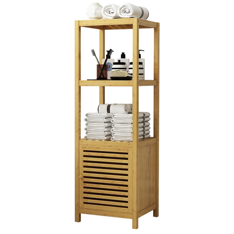  Bathroom Shelf Rack Bedroom Simple Bathroom Partition Rack Solid Wood Floor Storage Rack Floor Type - 4000012370046