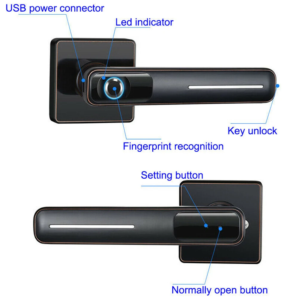 Discount  Semiconductor Sensitive Biometric Fingerprint Lock Home Durable Door Security Anti Theft Office Sma