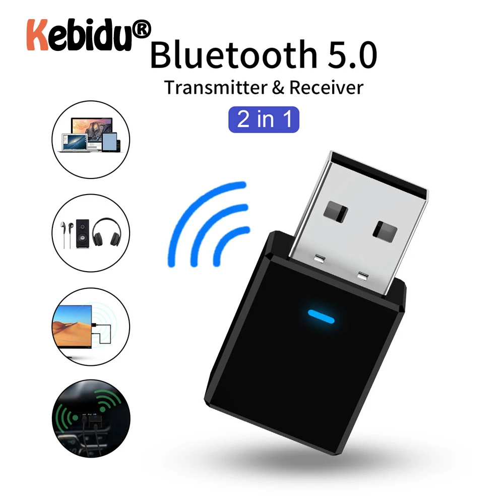 Беспроводной адаптер Bluetooth аудио приемник передатчик 2 в 1 Мини стерео BT V5.0 AUX RCA USB 3