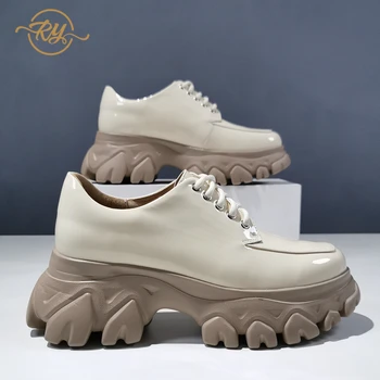 

RY-RELAA womens sneakers shoes 2020 fashion Genuine Leather womens luxury shoes INS wedge sneakers Europe Station women shoes