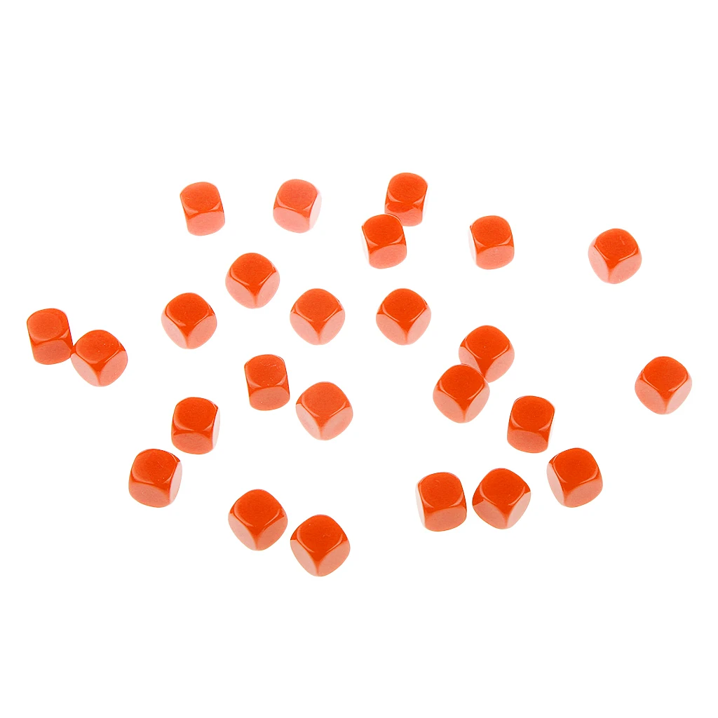 25pcs Blank Square DIY 6 Sided Dice D6 D&D TRPG RPG Role Playing Party Games Dices Counting Cubes 