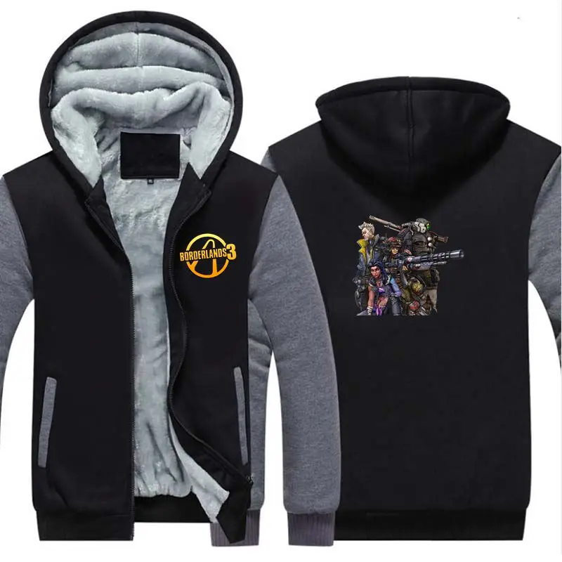 PS Игра Borderlands 3 утепленные толстовки с капюшоном костюм аниме для косплея зимнее теплое пальто с капюшоном, Для мужчин Одежда для взрослых - Цвет: 04