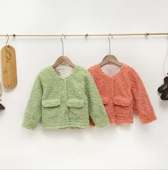 

2019 new wholesale girls fleece coat autumn winter full sleeve girls jacket 1-6t HH279