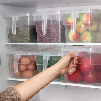 

Refrigerator Organizer Box Plastic Fresh-keeping Storage Box Kitchen Refrigerator Storage Box with Lid Food Container Freezers