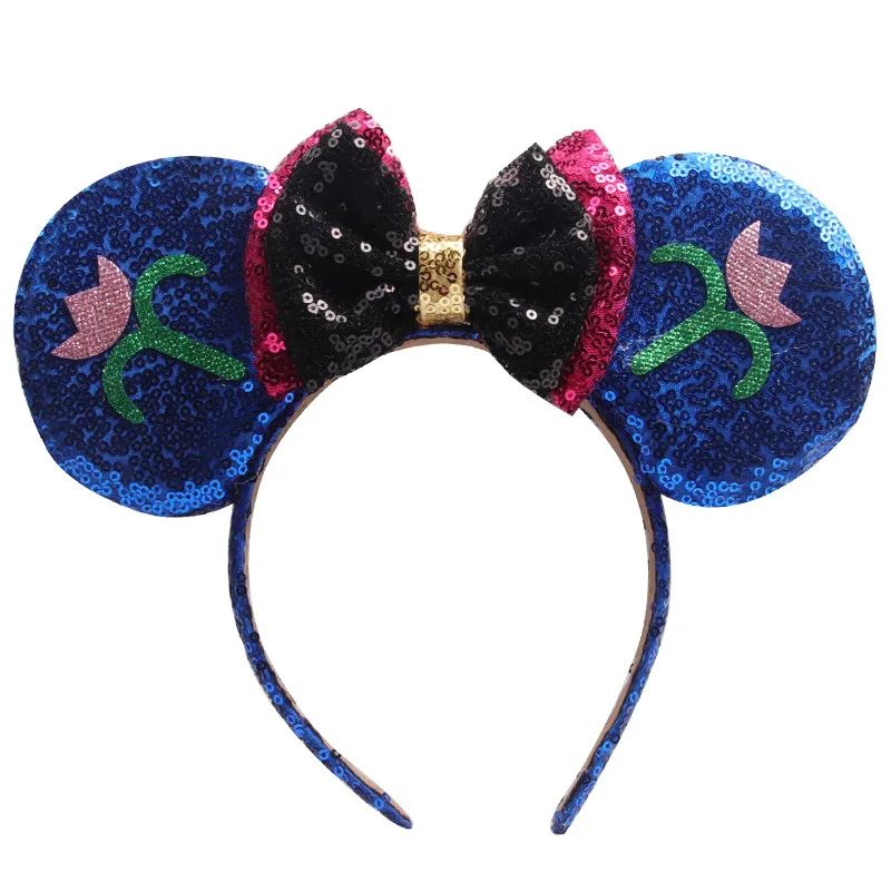 Sequin Minnie Mouse Headband Child Girl Hair Accessories Hairs Bows Headwear Performance Mickey Party Decoration Christmas Gifts