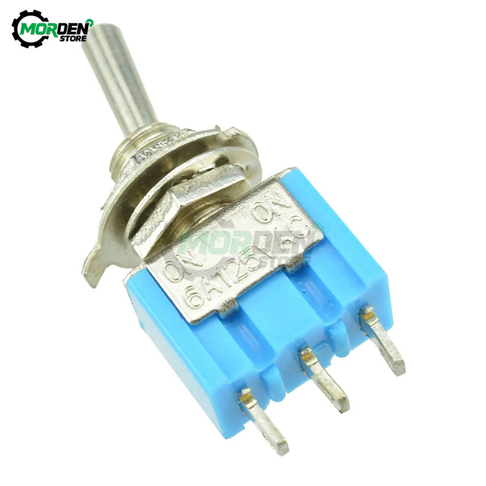 MTS-102 DIY тумблер ВКЛ-ВЫКЛ-ВКЛ/ВКЛ-ВЫКЛ 3Pin 3 положения защелкивающийся AC 125V/6A 250V/3A