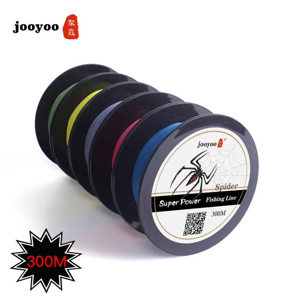 

jooyoo 4 Strands Braided Fishing Line Super Strong Japanese 300M Multifilament PE Sea Softwater Line Carp Fishing 8-90LB