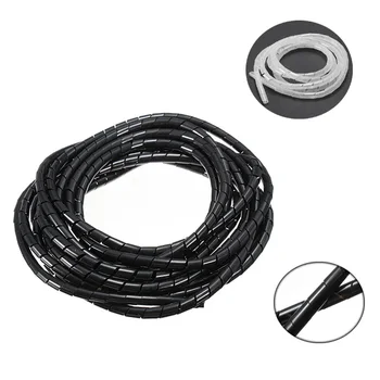 

5M/10M Black/White Spiral Wrapping Wire Organizer Sheath Tube Flexible Manage Cord 6mm Wire Cable Sleeves for PC Computer Home