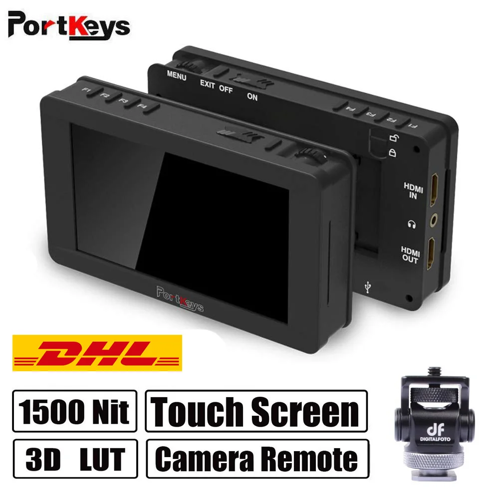 

Portkeys LH5 HDR 1500nit Touch Screen Monitor 5 Inch Camera Monitor 4K HLG, 3D LUT Waveform,Touch Remote Camera
