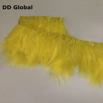 

2M fluffy marabou turkey feather trimming 15-20cm width natural feathers lace trims for chirstmas party dress sewing materials