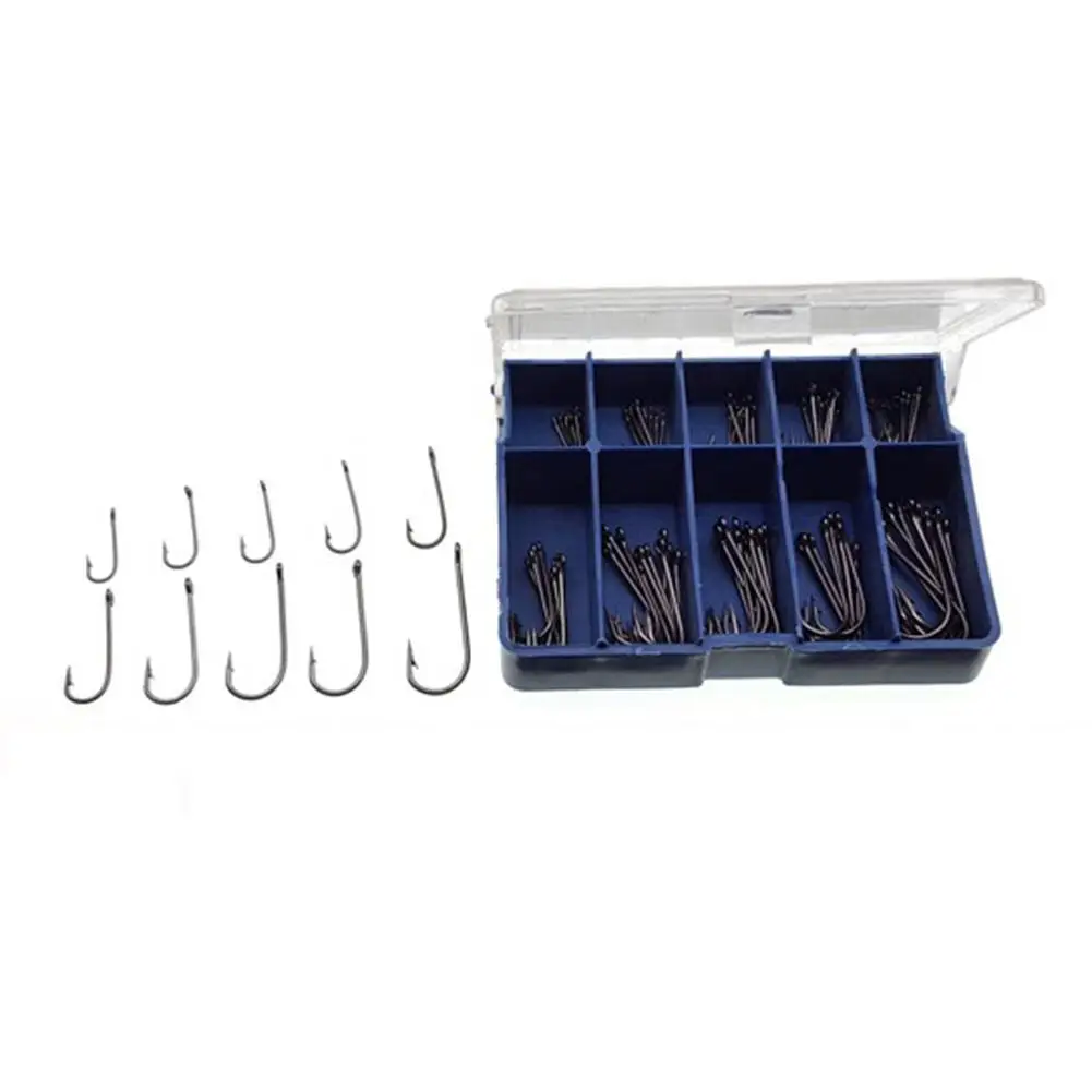 

HobbyLane 70pcs Pack High Steel Durable Fish Hook Baits Holder Long Handle Circle Fishing Hooks with Box