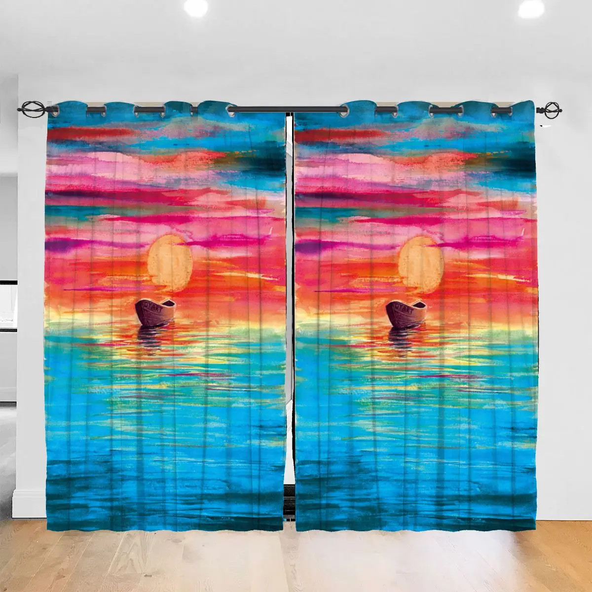 

Living Room Sun Block Curtain Problem Solved Rowing Funny Gift Light Shading Bedroom Blackout Window Curtains 52x72In