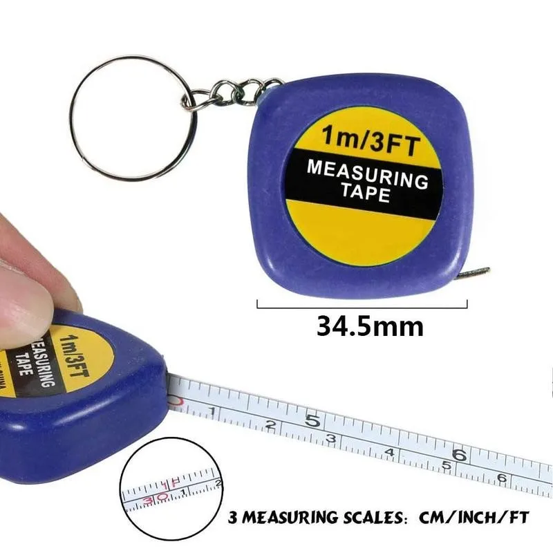 Mini Steel Tape Measure Children Height Ruler Keychain Easy Retractable Measure Tape Key Chain