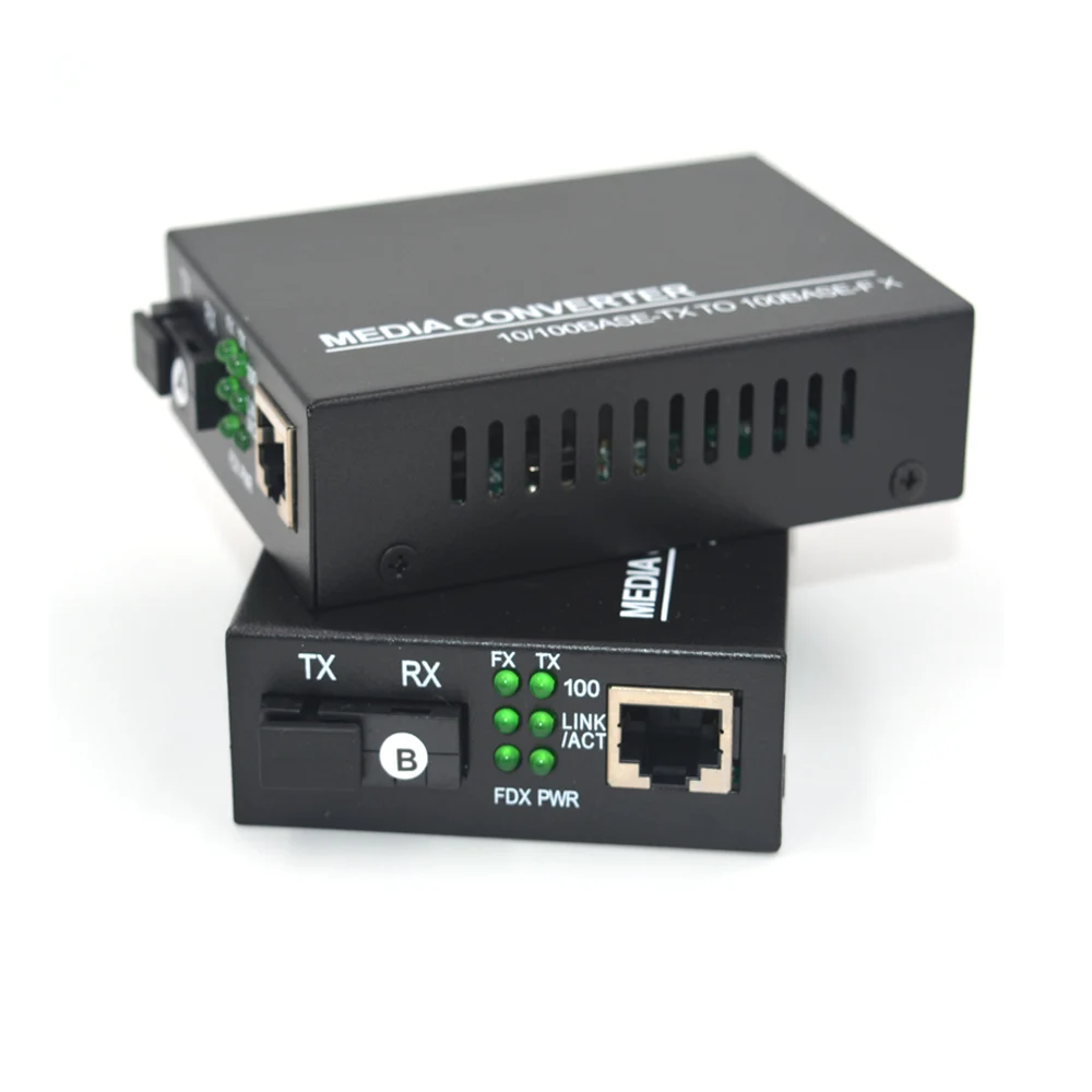 Медиа-Конвертеры Fast Ethernet 100M однорежимное волокно SC-пара 10/100Base-TX до 100Base-FX 20 км/40