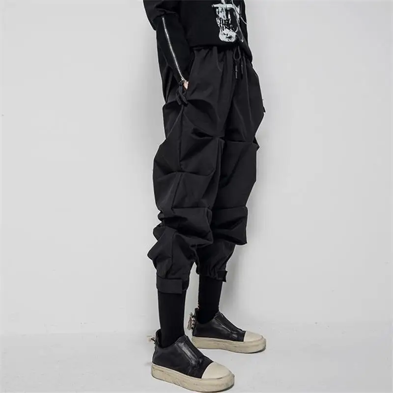 carhartt cargo pants Men's Casual Pants Leggings Leggings Overalls Autumn New Diablo Personality Niche Korean Version Four Seasons Loose Hairdresser black cargo trousers