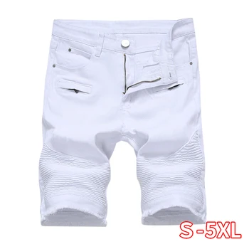

2020 Summer New Men's Denim Shorts Street Clothing Trend Personality Slim Short Jeans White Red Black Male Brand Clothes