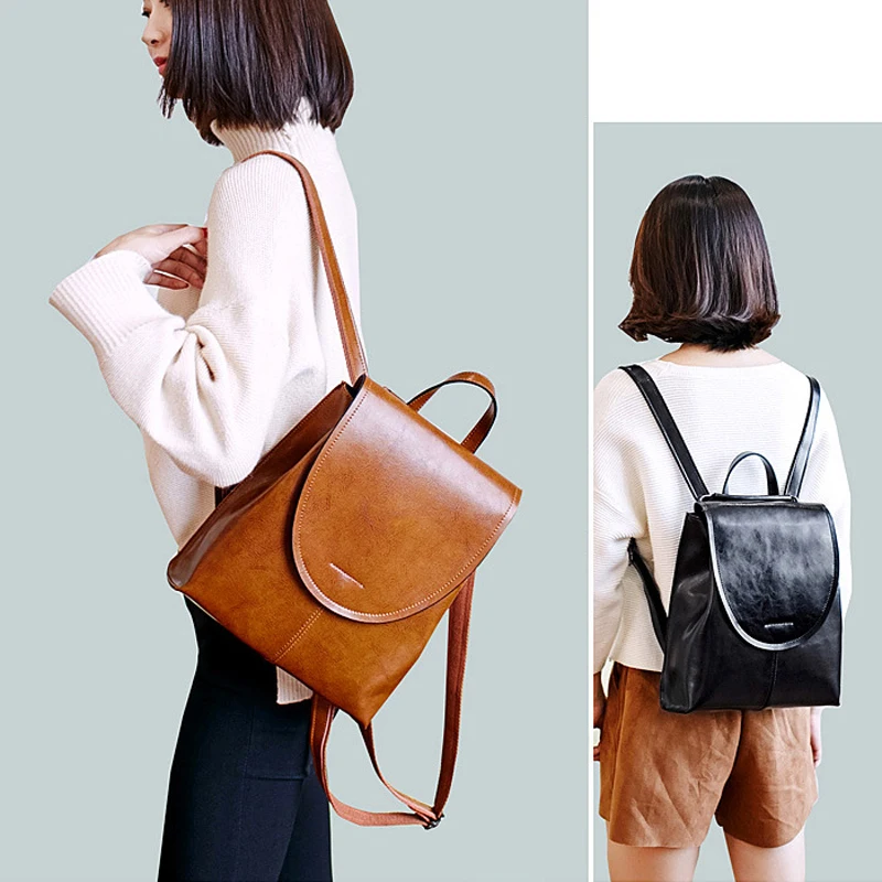 

Genuine Leather Backpack Women High Quality Split Leather Female Fashion Designer Travel Backpack Rucksack Back Pack Woman Girls