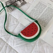 Милый кошелек для маленьких девочек из искусственной кожи на молнии с арбузом, сумка через плечо, милая детская сумка, маленький кошелек, подарки для детей