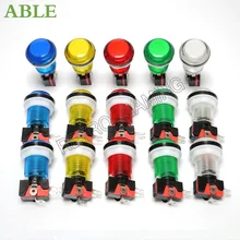 

55pcs Arcade Push Button Snap 28mm translucent plated Miro Switch Buttons LED Lighting for DIY Raspberry pi MAME PC Pandora Game
