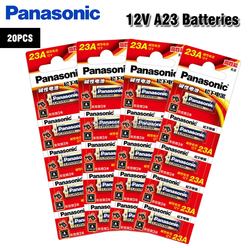 20 шт./лот 100% Panasonic маленькая батарея 23A 12V 21/23 A23 E23A MN21 MS21 V23GA L1028 Щелочная сухая |