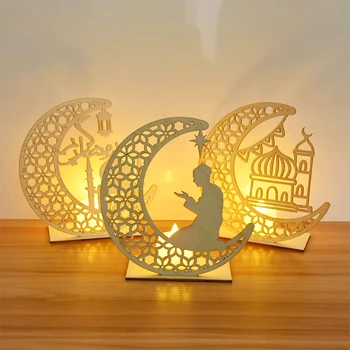 14Cm Kaars Led Maan Licht Eid Mubrak Decor Hout Maan Ramadan Led Fairy Ornament Voor Eid Al-Fitr moslim Holiday Home Decorations 14Cm Kaars Led Maan Licht Eid Mubrak Decor Hout Maan Ramadan Led Fairy Ornament Voor Eid Al-Fitr moslim Holiday Home Decorations