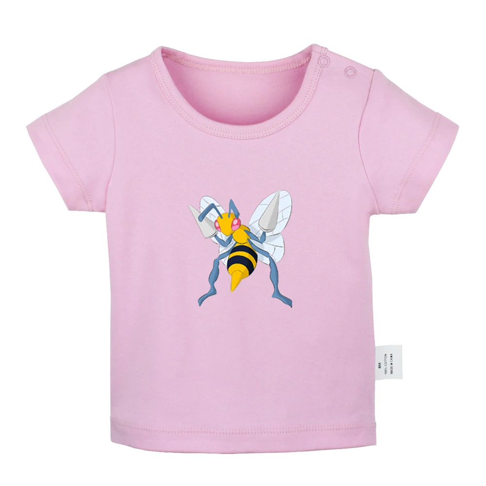 JbBabyYP943D Футболки для новорожденных с рисунком Pokemon Beedrill Pidgeot Pidgey Venomoth Tauros; однотонные футболки с короткими рукавами для малышей - Цвет: JbBabyYP943D