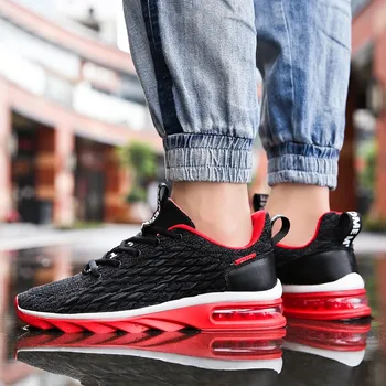 

Damping Air Cushion Leisure shoes New Fashion Men Comfortable Breathable Non-leather Casual Light Sport Mesh Jogging Shoes