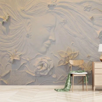 

Hot Sale Mural Wallpaper For Wall European Style 3D Stereo Relief Beauty Flower Bedroom TV Background Home Wall Decoration Paint