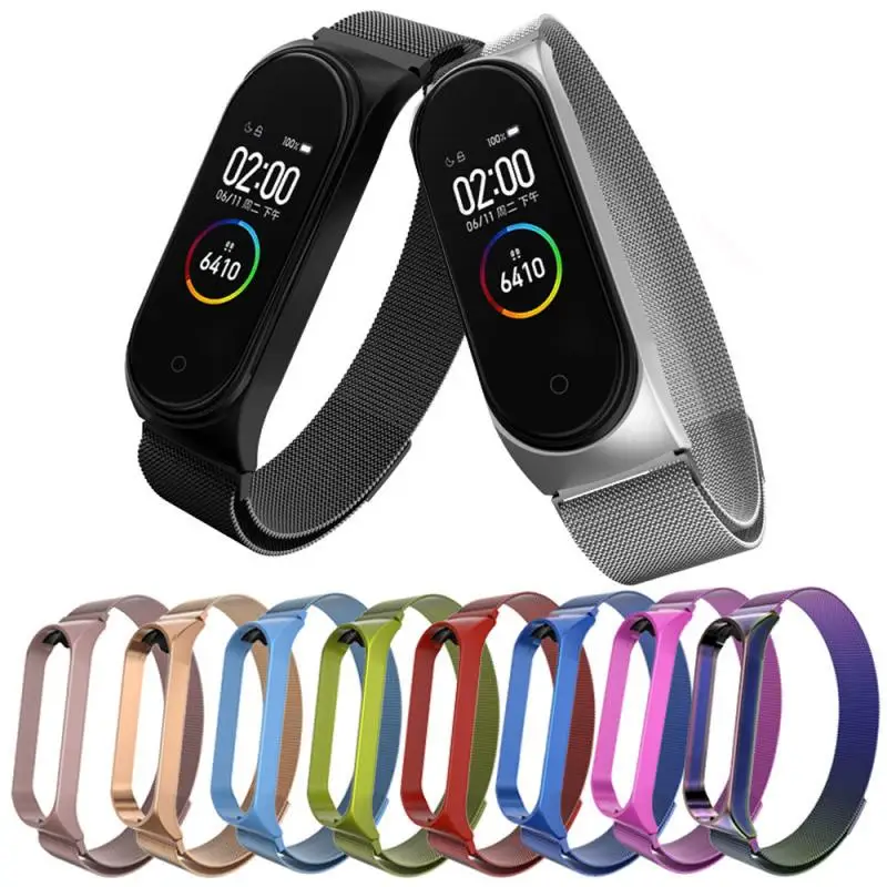 Магнитный всасывающий браслет для Xiaomi Mi Band 3 4 Регулируемый Жесткий износостойкий