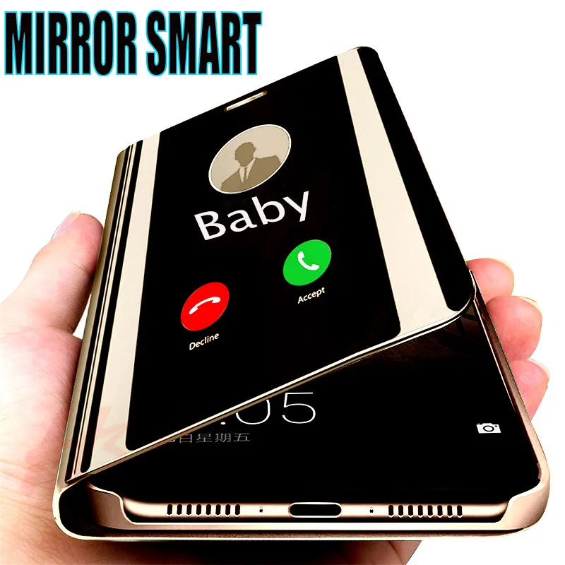 Luxury Shockproof Mirror Smart Case For Xiaomi Redmi Note 8 7 5 6 Pro Full Cover Flip K20 PC Back Cases |