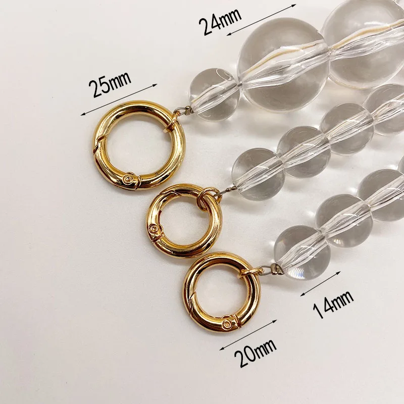 New material high translucent acrylic transparent bead series bag chain bead chain jewelry women bag shoulder strap bag chain