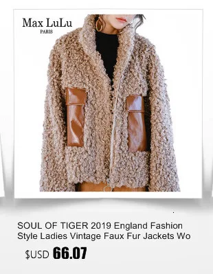 SOUL OF TIGER, английская мода, женская Роскошная куртка из искусственного меха, женское плотное теплое зимнее пальто, Повседневная Лоскутная одежда размера плюс
