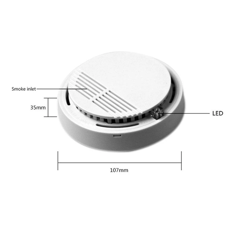 Stand Alone Smoke Detector DC9V Fire Smoke Sensor Alarm Sensitive Photoelectric Security Fire Protection Anti-fire Home Alarm