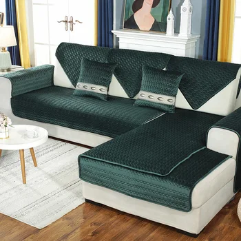 

Nordic style Thicken Solid color velvet Sofa cushion Non-slip plush slipcover Chaise sofacover non-slip sofa cover custom made