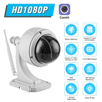 

1080P Wireless WIFI Outdoor Dome Home Security IP Camera Security Camera for Home Surveillance Outdoor Monitor TF Card Slot