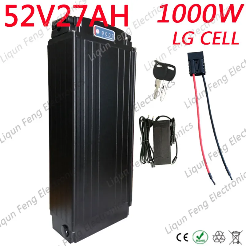 52V 1000W электрический велосипед батарея 52V 27AH аккумулятор 52V 27AH F rog использовать сотовый телефон LG батарея для 48V Bafang 500W 750W 1000W мотор