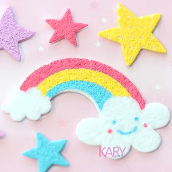 

Rainbow Cloud Smiles Stars Sky Bubble Sponge Stickers Scrapbooking Phone Fashion Craft Kawaii Gift Reward Kid Toys For Children